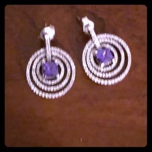 Diamond and alexandrite earrings.